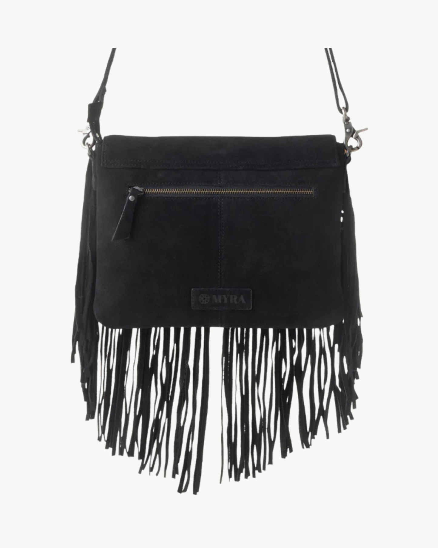 Lucky Charm Genuine Leather Fringe Crossbody Bag
