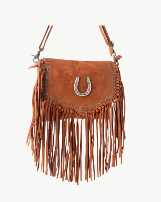 Lucky Charm Genuine Leather Fringe Crossbody Bag