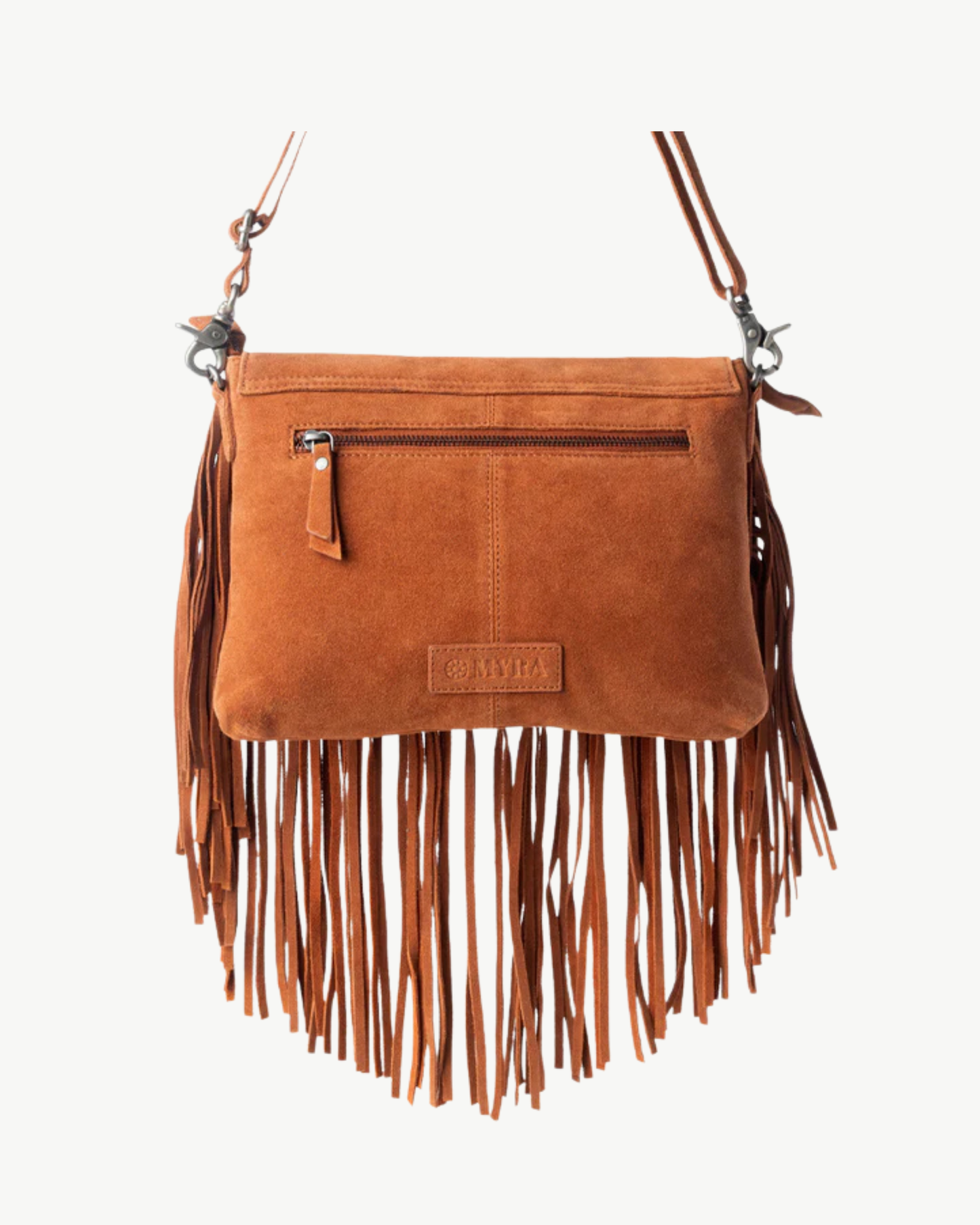 Lucky Charm Genuine Leather Fringe Crossbody Bag