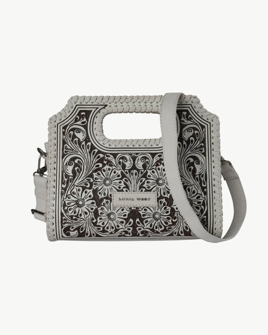 Loyal West Alma Hand-Tooled Leather Medium Handbag