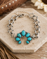 Turquoise Moonrise Squash Blossom Chain Bracelet