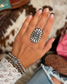 Silver Thunderbird Statement Ring – Adjustable Western Ring