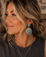 Turquoise Concho Western Statement Earrings