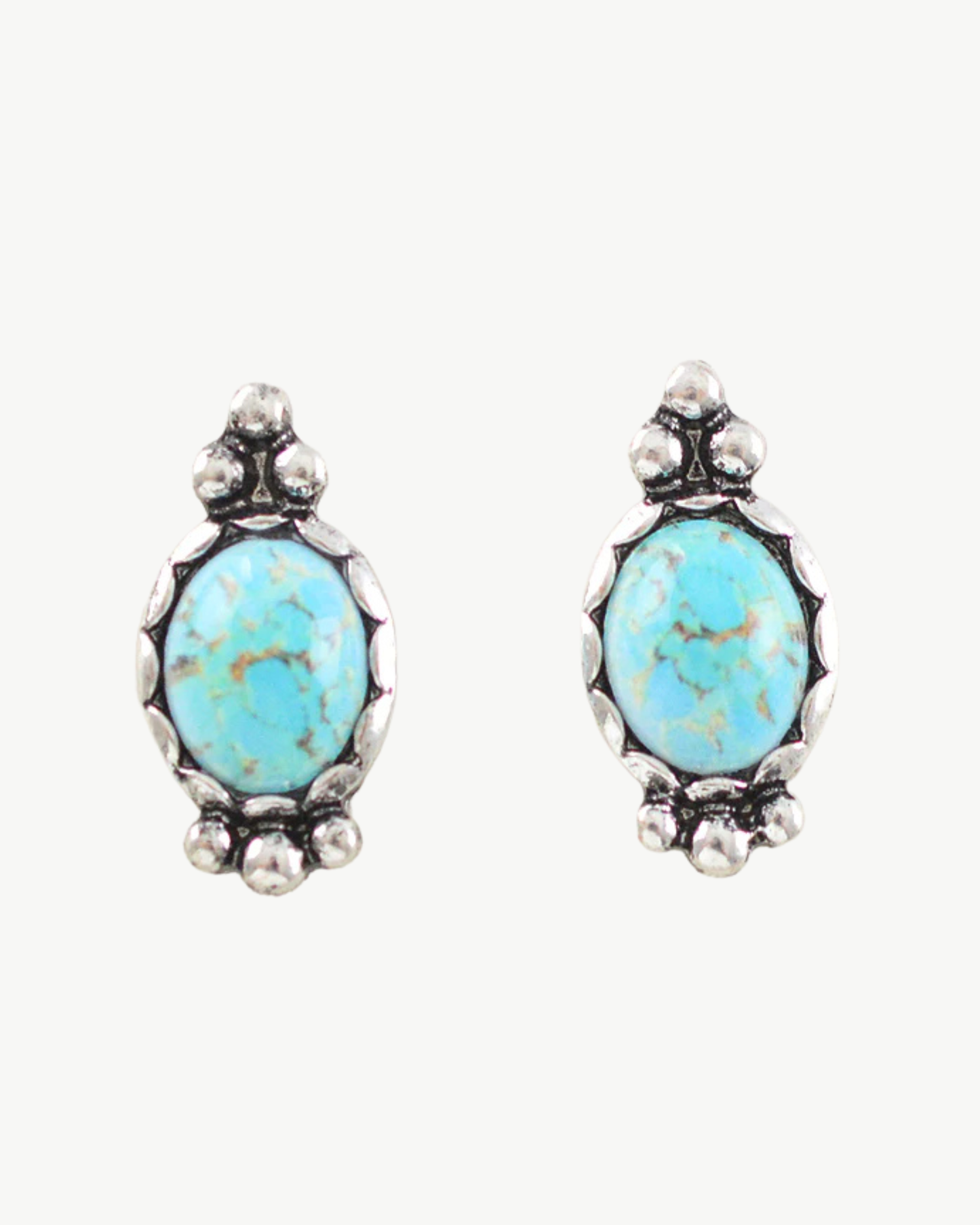 Cotton Candy Turquoise Western Stud Earrings