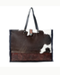 Comely Genuine Cowhide & Hand-Tooled Leather Tote Bag