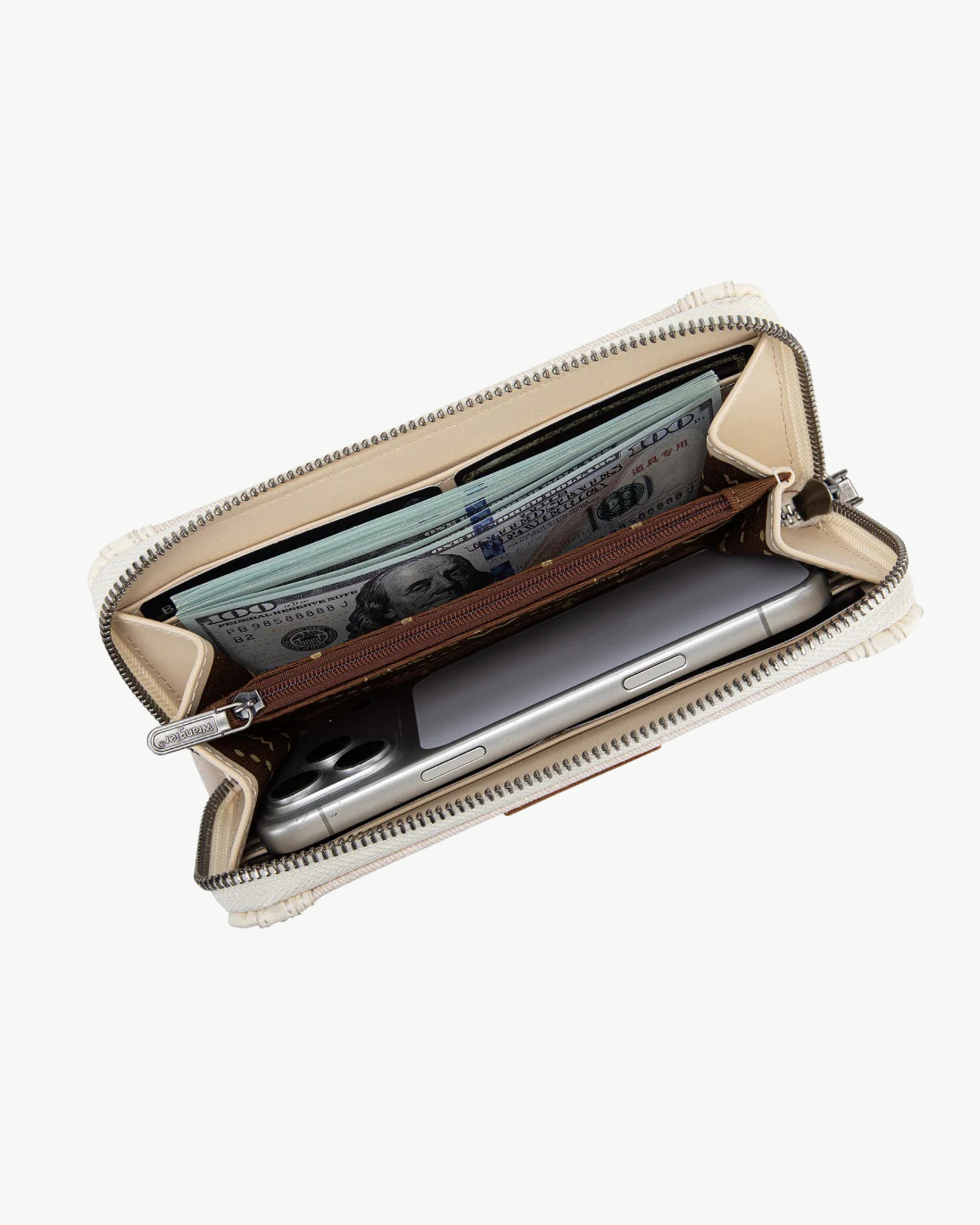 Wrangler Chevron Stitch RFID Zip Around Wallet