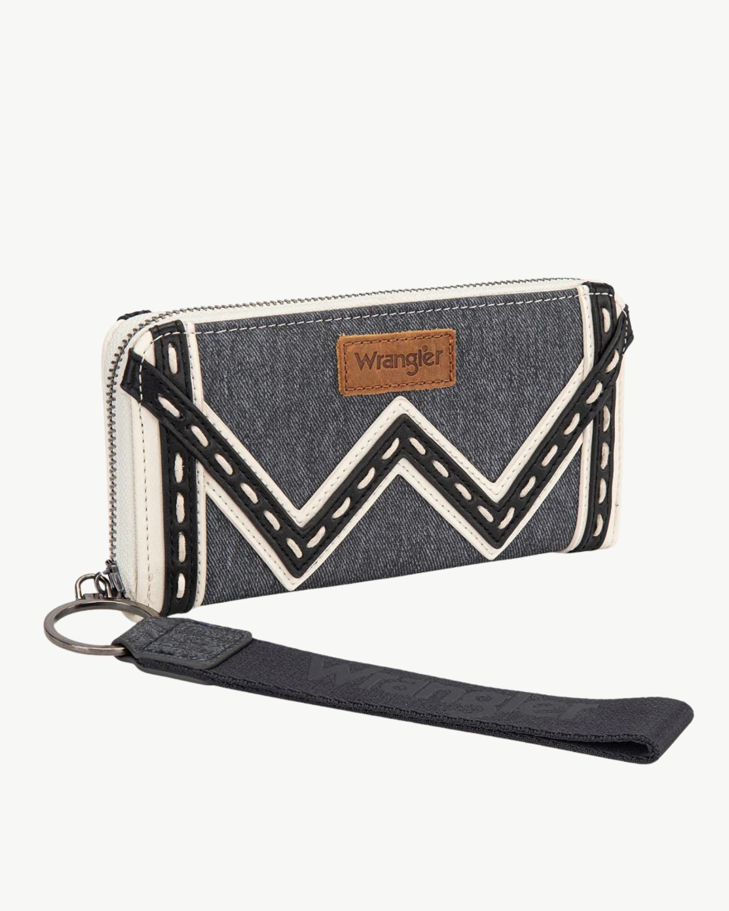 Wrangler Chevron Stitch RFID Zip Around Wallet