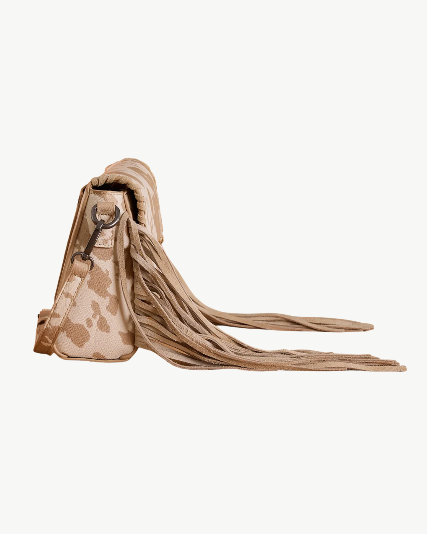 Wrangler Cow Print Fringe Crossbody Bag