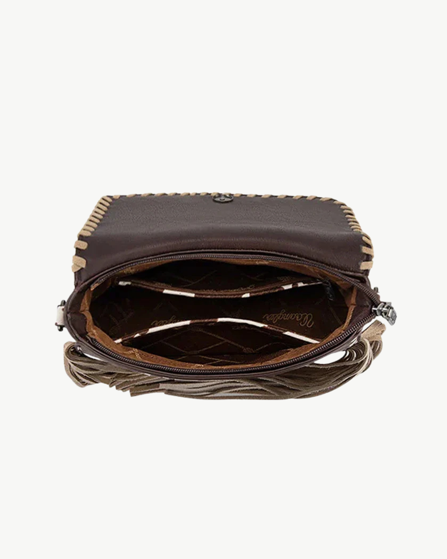 Wrangler Cow Print Fringe Crossbody Bag
