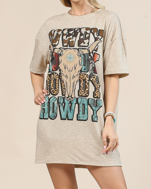 Larissa Howdy Western Graphic T-Shirt Dress