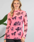 Kerry Neon Pink Horse Print Semi-Sheer Mesh Top