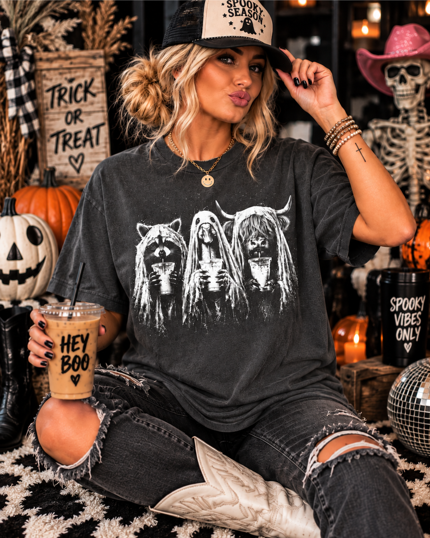 Spooky Crew Comfort Colors Pepper Graphic