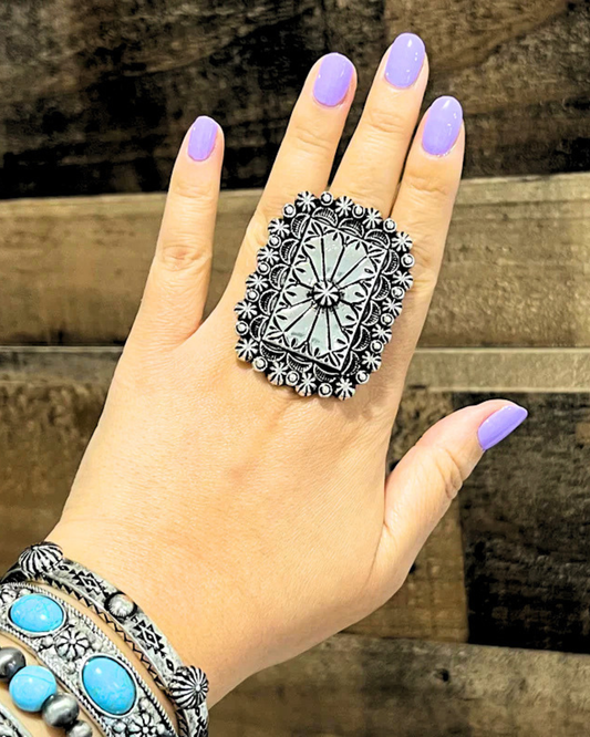 Western Concho Statement Ring