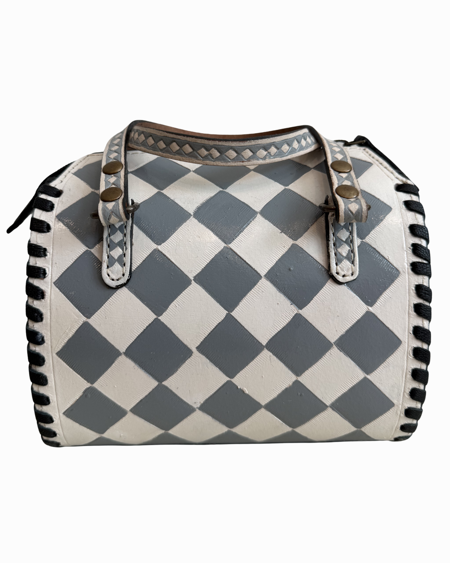 Gray Checkered Speedy Crossbody Bag - Extra Small