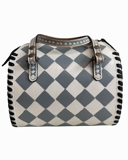 Gray Checkered Speedy Crossbody Bag - Extra Small