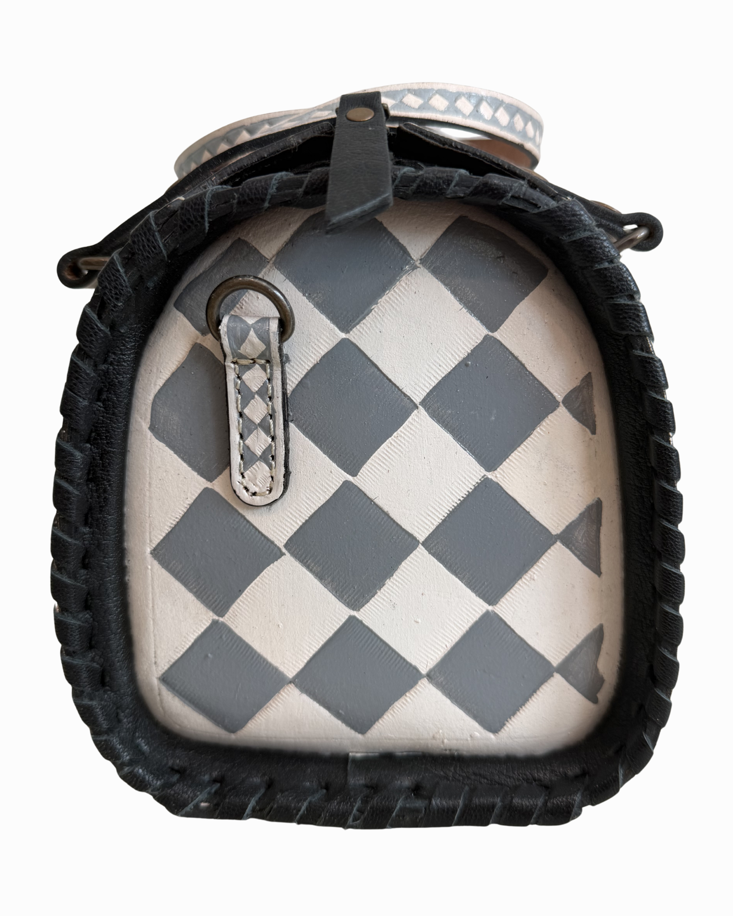 Gray Checkered Speedy Crossbody Bag - Extra Small