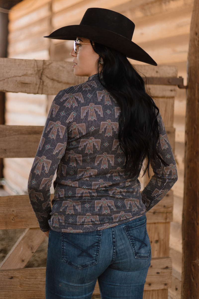 Wings of the West Western Mesh Top