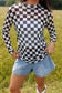 Check Yourself Black Checkerboard Sheer Mesh Top