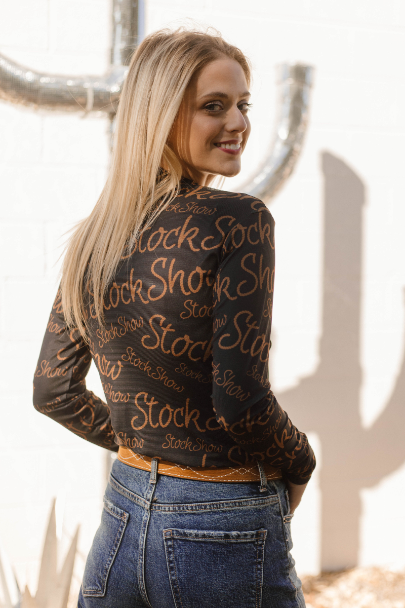 Stock Show Queen Western Mesh Top
