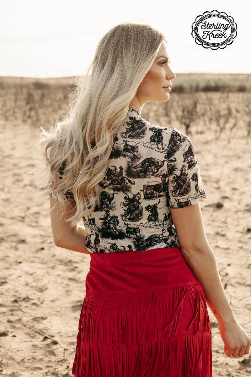 Vintage Rodeo Western Mesh Top
