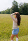 Check Me Out Tan & Cream Sheer Mesh Top