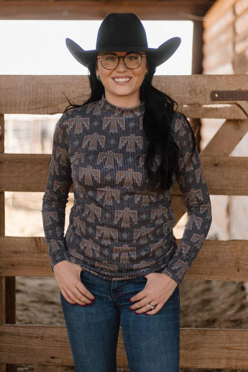 Wings of the West Western Mesh Top